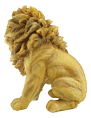 Realistic King Of The Savannah Jungle African Pride Lion Sitting Statue 16"H