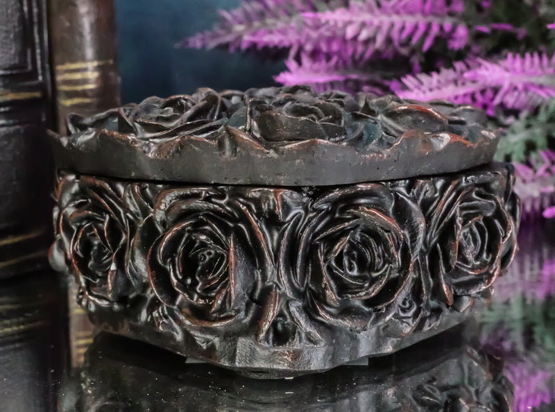 Beauty From Ashes Dark Romance Gothic Black Roses Heart Decorative Jewelry Box