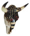 Western Bison Bull Cow Skull With USA Flag Maltese Fire Fighter Cross Wall Decor