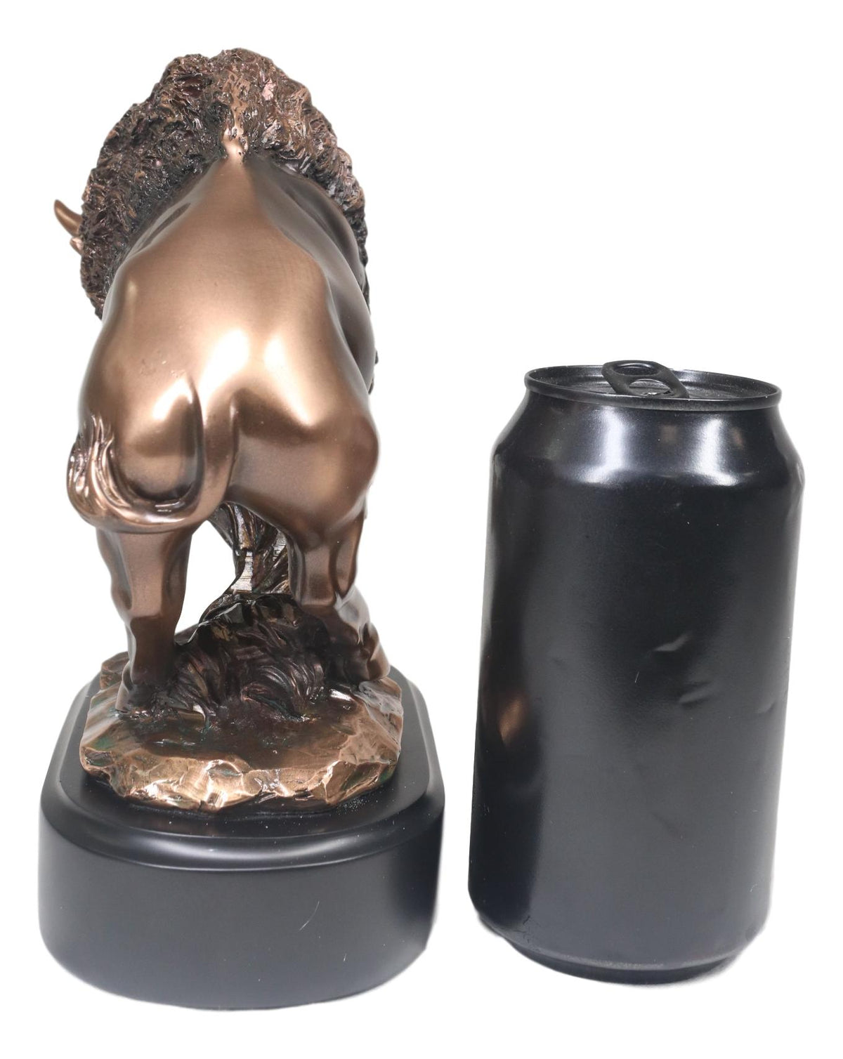 Western Charging American Buffalo Bison Bull Bronze Electroplated Resin Statue - Ebros Gift