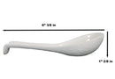 Ebros Japanese Modern Porcelain Soup Spoons With Ladle Hook Pack Of 6 (White) - Ebros Gift
