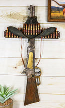 Rustic Western Cowboy Hat Hunting Rifle With Bullet Shell Casings Wall Cross
