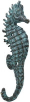 Ebros Verdigris Seahorse Single Wall Mounted Brass Coat Hook Hangers Set of 4