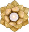 Ebros Seashells Lotus Flower Votive Tea Light Candle Holder 4.25"D (Yellow Gold)