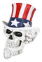 Ebros Large Uncle Sam Patriotic Grinning Skull With Top Hat Wall Decor Hanging Plaque