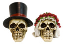 Calaveras De Boda Love Never Dies Wedding Bride and Groom Skulls Figurine Set