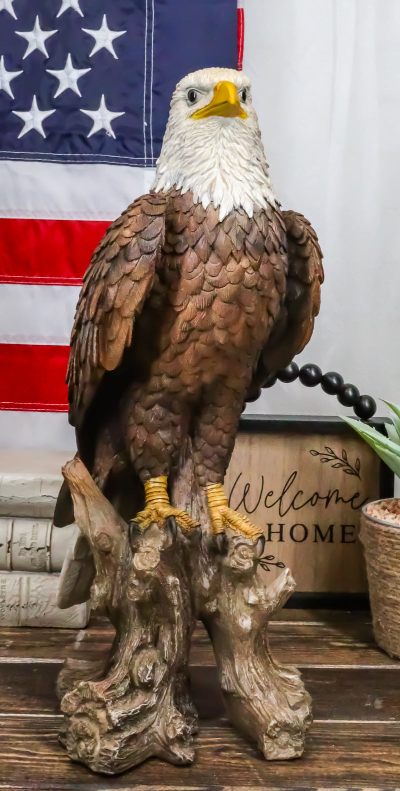 American Pride National Emblem Bald Eagle Statue 16.5"H Independence Day Glory