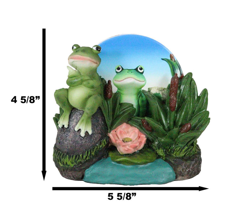 Hoppy Hour Whimsical Green Frog Lily Pad Pond Coaster Holder And 4 Coasters Set