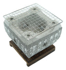 Ebros Japanese Cuisine Tabletop Shichirin Konro Gray Charcoal Grill BBQ Stove W/ Base