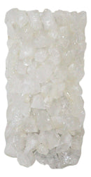 Pillar Quartz Crystal Mineral Stone Rocks Floral Vase Modern Accent Decor 12"H