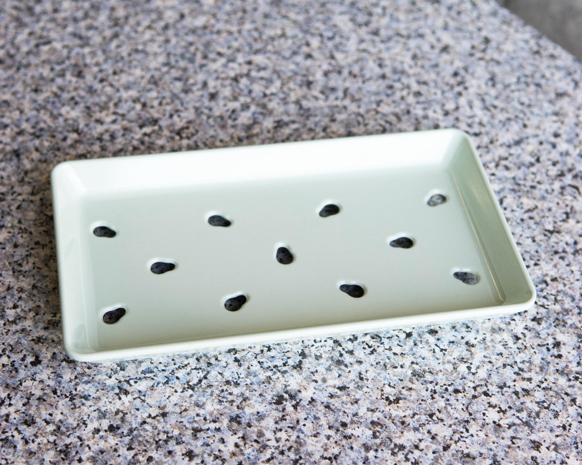 Pack Of 6 Sage Green Neta Zara Sushi Sashimi Plates With Drip Holes 8.75"X5"