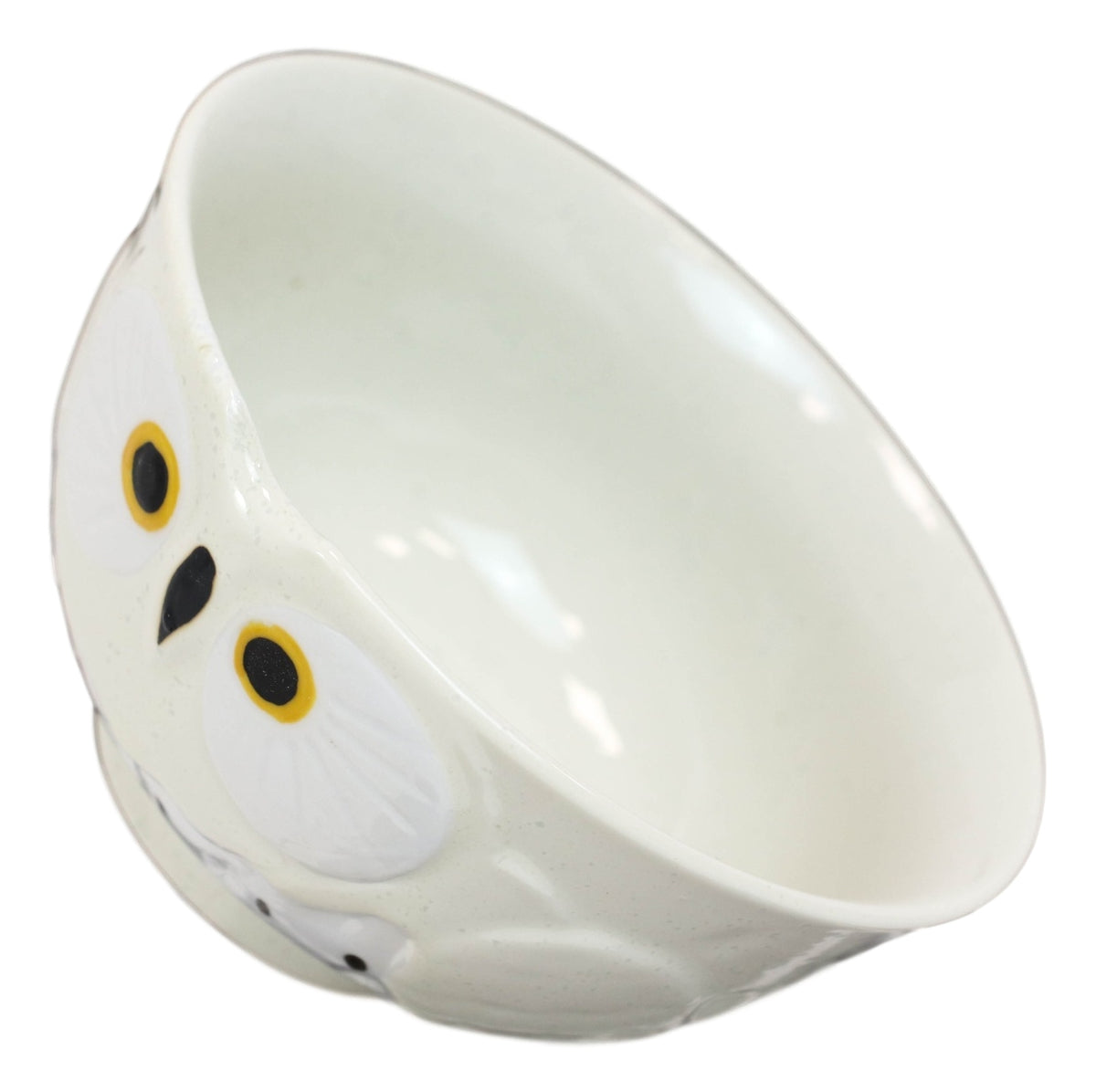 Pack Of 6 White Whimsical Big Eyed Owls Rice Soup Appetizer Sauce Bowls 14oz
