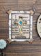 Rustic Faux Birchwood Turquoise Deer Antlers Cross Bible Verse Wall Decor Plaque