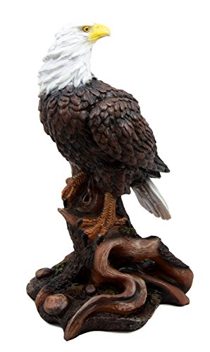 Ebros Wildlife Patriotic Bald Eagle On Tree Branch Statue 10.25" Tall Figurine Decor