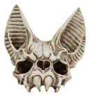 Ebros Fantasy Demon Vampire Fangs Bat Half Skull Statue Decor 7" High 3D Skulls Figurine Decorative Macabre Halloween Day of The Dead Sculpture