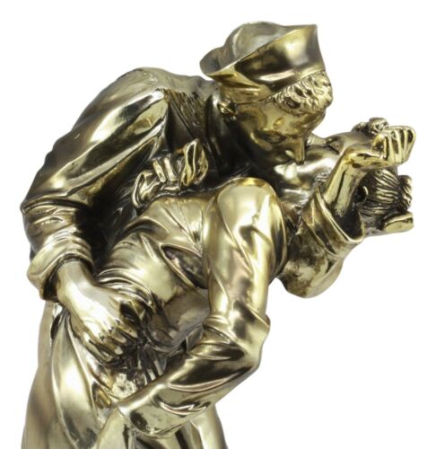 Unconditional Surrender Bronzed Navy Sailor Kissing Nurse Statue World War 2