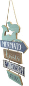 Ebros Teal Mermaid Wall Decor Sign Mermaid Kisses & Starfish Wishes Plaque 13"H