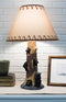 Rustic Black Bear Cubs Peekaboo Climbers by A Tree Table Lamp Statue With Shade