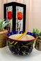 2 Bunny Rabbits And Full Moon Ramen Noodles Soup Large 6"D Bowl With Chopsticks
