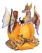 Amy Brown Halloween Fairy Black Cats And Dragon In Pumpkin Fall Leaves Figurine