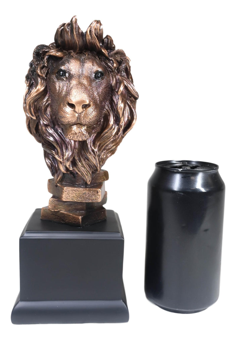 King Of The Jungle African Lion Pride Bust Bronze Electroplated Figurine Statue