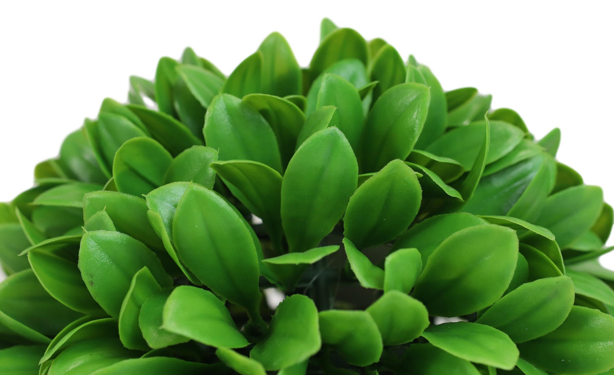 Home And Garden 10"H Green Artificial Faux Boxwood Topiary Ball In Vase Pot - Ebros Gift