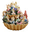 Ebros 10" Wide Colorful Nautical Ocean 2 Tier Golden Giant Clam Shell With Coral Reefs LED Glow Lights Display Stand With 12 Miniature Mermaids Figurine Set Fantasy Mermaid Mergirls Sirens of The Seas - Ebros Gift