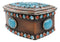 Southwest Boho Chic Navajo Vector Motif Turquoise Gems Decorative Jewelry Box