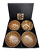 Ebros Gift Japanese Floral Blossom Sepia Brown Color Food Safe 5" Diameter Decorative Bowl Set of 4 Ceramic