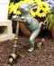 Ebros Aluminum Speedy Bunny Rabbit Riding On Scooter 18"H Garden Stake Statue