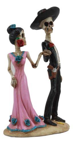 Day of The Dead Latin Tango Skeleton Couple Dancing Statue 5.75"HDias De Muertos