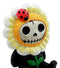 Ebros Eco Green Sunflower Daisy Furrybones Figurine 3" H Hooded Costume Skeleton Monster Sculpture Decor Collectible