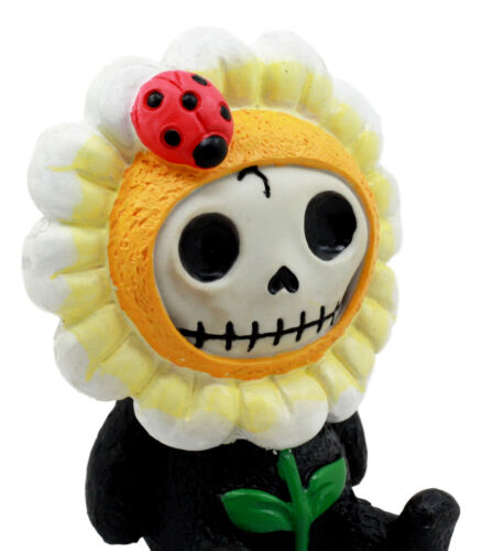 Ebros Eco Green Sunflower Daisy Furrybones Figurine 3" H Hooded Costume Skeleton Monster Sculpture Decor Collectible