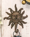 Pack Of 2 Cast Iron Western Rustic Belenos Sun God Shaped Wall Coat Hooks Decor