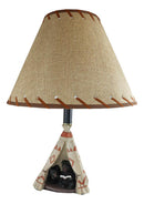 Campfire Story Time Bear Cubs Reading In Teepee Hut Rustic Table Lamp With Shade