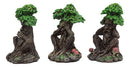 Wiccan Forest Spirit Deity See Hear Speak No Evil Greenman Tree Ents Statue Set