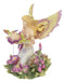 Ebros Jody Bergsma Faith Fairy Purple Flower with Hummingbirds Statue 5.75" Tall