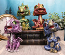 Set of 4 Whimsical Wyrmling Baby Dragons Sitting Naughty Bobblehead Figurines