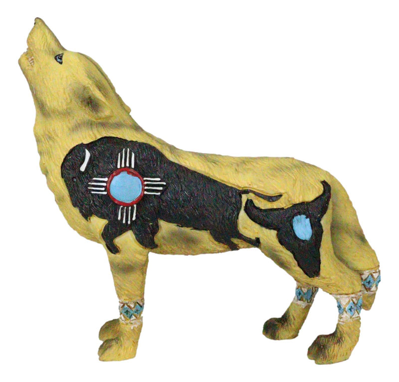 Howling Wolf Turquoise Buffalo Figurine Tribal Totem Animal Spirit Collection