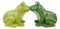 Ribbit Love Green Tree Frogs Toads Kissing Ceramic Salt And Pepper Shakers Set