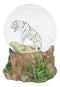 Ebros Forest Jungle Predator White Alaskan Siberian White Tiger Glitter Snow Globe