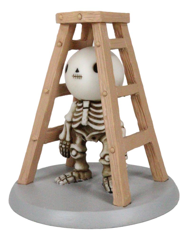 Unfortunate Lucky The Skeleton Pinched And Stuck Under A Ladder Figurine 4"H