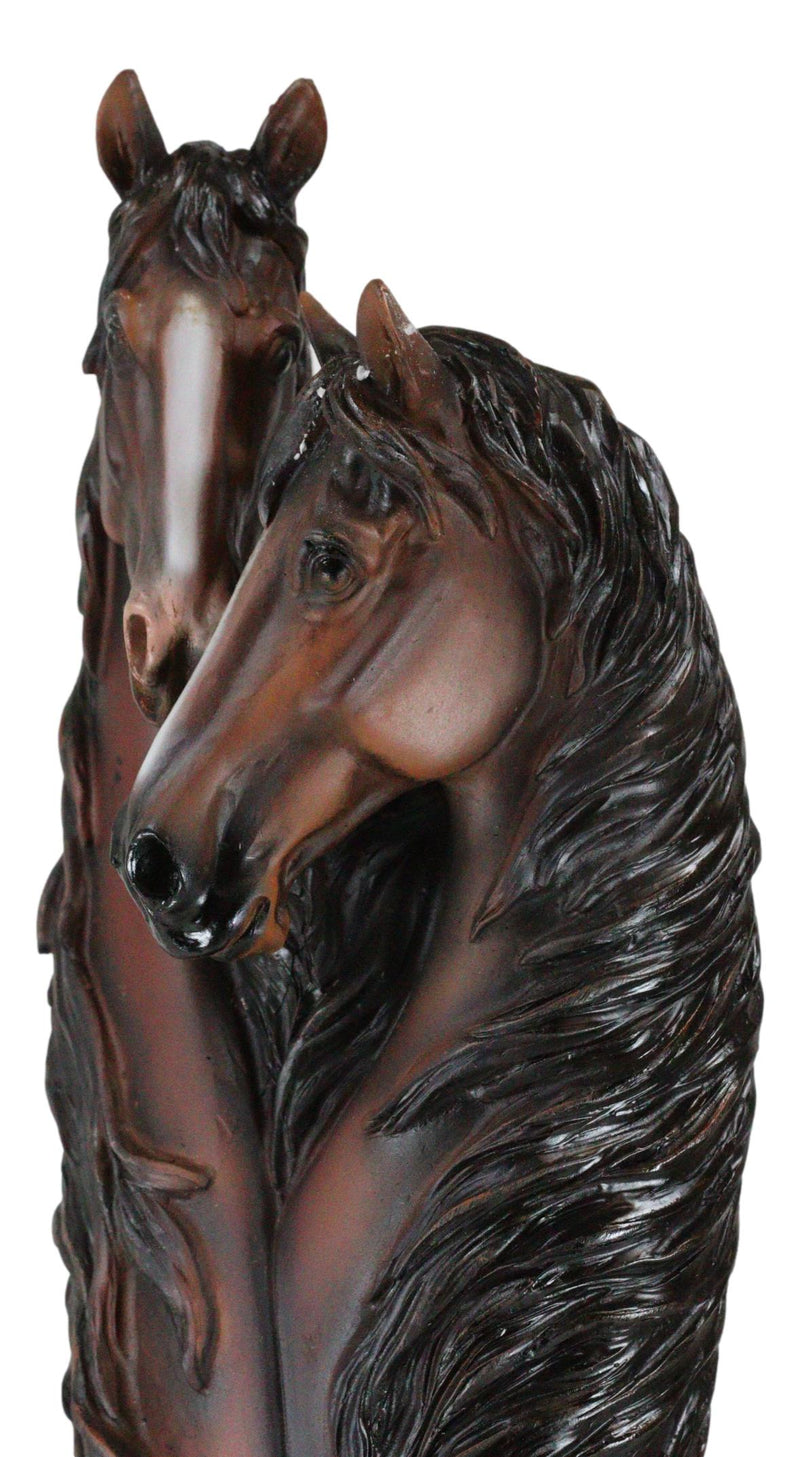 Rustic Western Country Heart Double Chestnut Horses Decorative Floral Vase