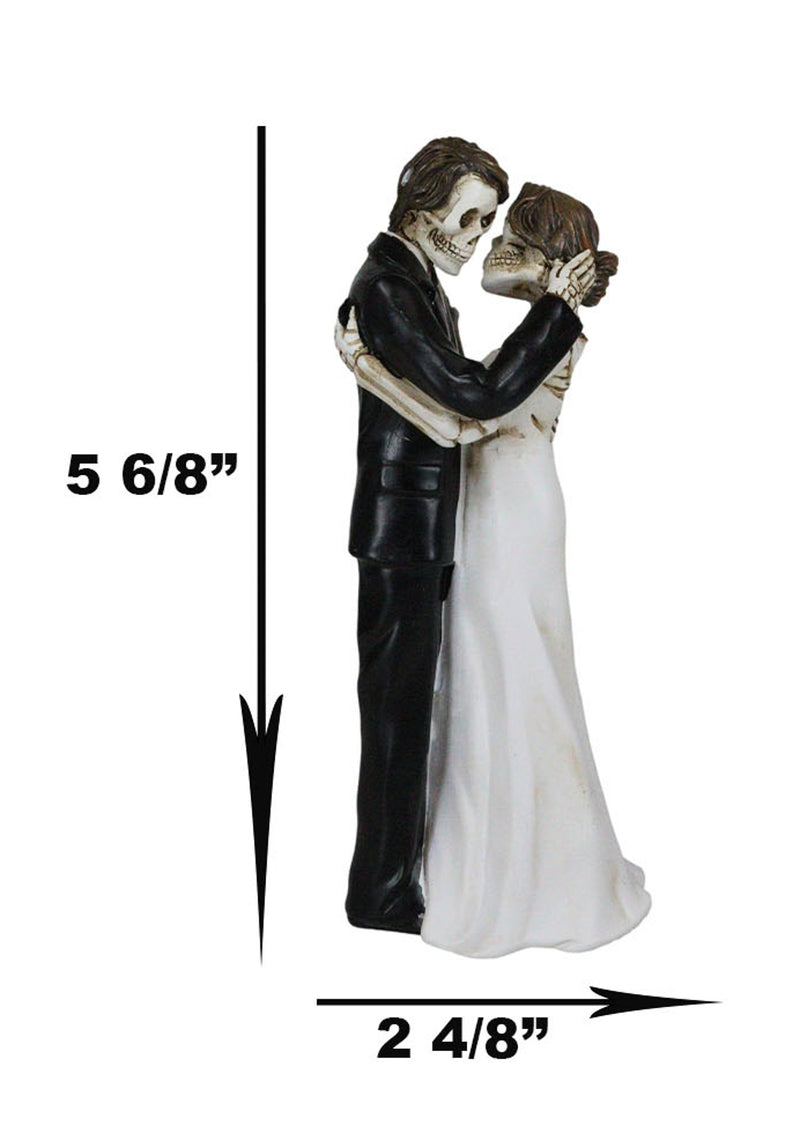 Ebros Love Never Dies Wedding Bride And Groom Skeleton Cake Topper The Eternal Kiss Figurine Decor Statue