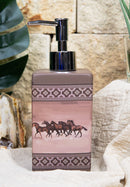 Ebros Western Running Horses With Southwest Navajo Vectors Liquid Soap Pump Dispenser