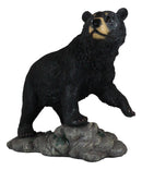 Large Realistic Strolling Black Bear Statue 16.5"L Rustic Cabin Decor Figurine