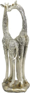 Ebros Large Silver Giraffe Lovers Couple Statue 12.5" Tall Safari Savannah Standing Giraffe Husband and Wife with Heart Shaped Neck Figurine Decor for Valentine's Day Anniversary Birthday Gift