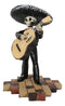 Black Mariachi Band Skeleton Folk Music Bass Player Figurine Day Of The Dead