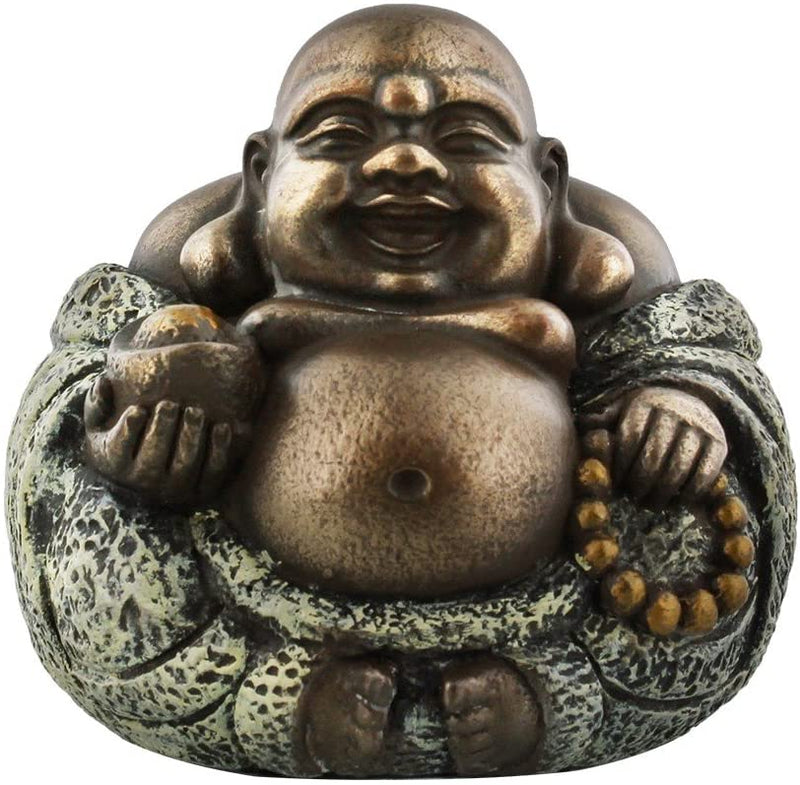 Small Happy Buddha Luck And Wealth Sculpture Statue Bodhisattva Enlightenment - Ebros Gift