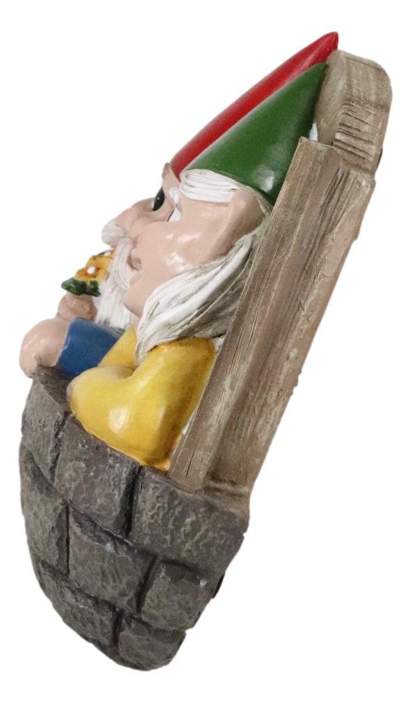 Whimsical Mr Mrs Dwarf Gnome Couple By Window Ledge Balcony Wall Decor Plaque